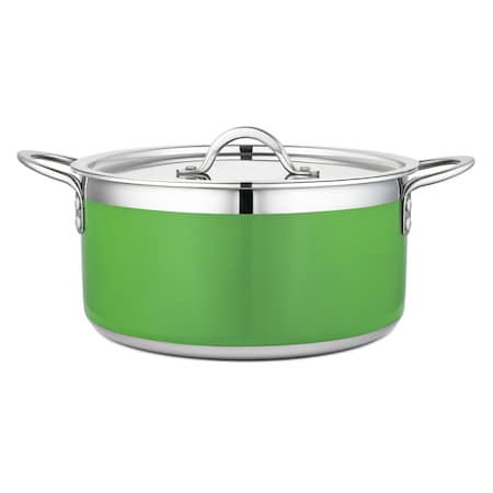 Bon Chef Country French 2 Pot W/Cover 10 1/8"Diax4 3/4"H 5 Qt 22 Oz - Lime 71303-CF2-L